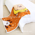 cartoon printed microfiber knee throw sherpa blanket